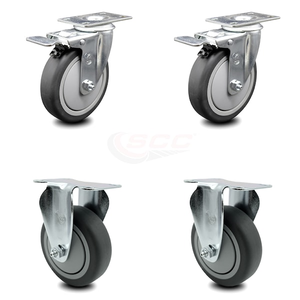 Cambro Dish Caddies Swivel Caster with Brake and 2 Rigid Replacement Set - SCC